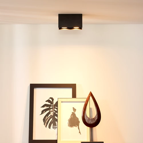 Lucide BODI - Ceiling spotlight - 2xGU10 - Black - atmosphere 1